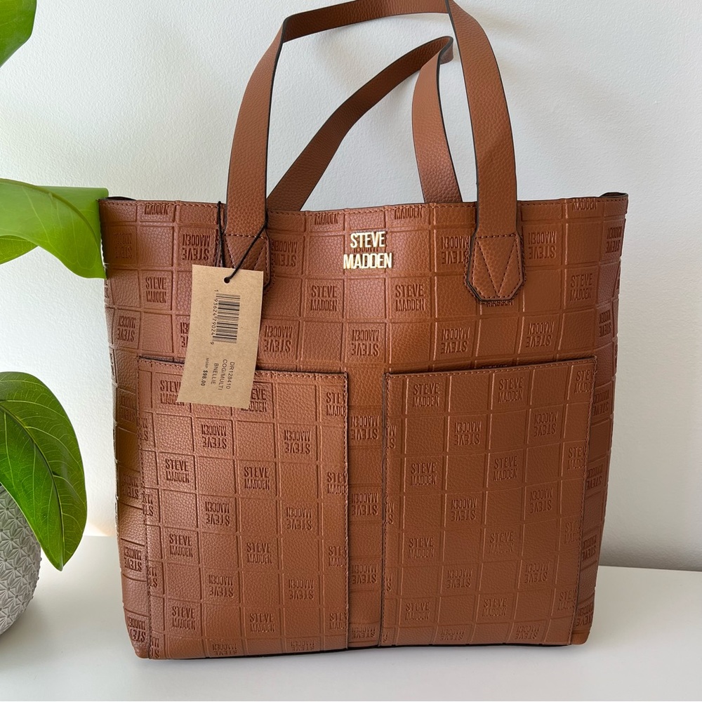 NWT Steve Madden Cognac Tote - Picture 2 of 15
